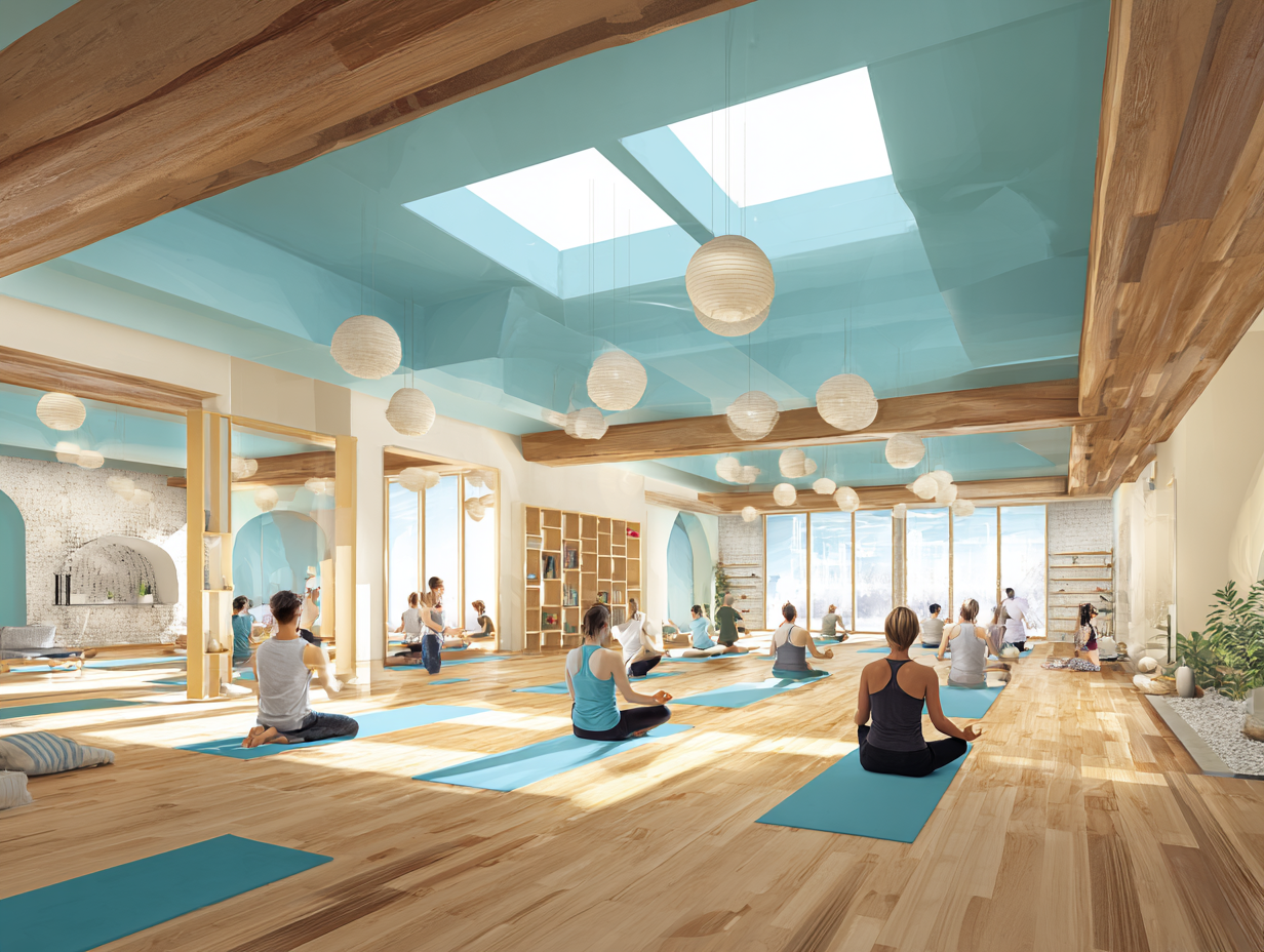 Команда інструкторів йоги klovaren під час групового заняття